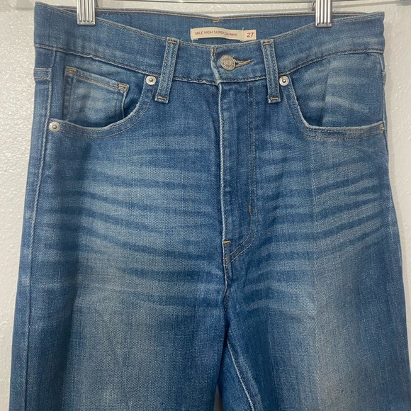 Levi Mile High Super Skinny Jeans Castaway Blue 27 - Picture 5 of 6